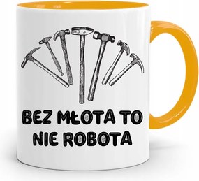 Sárga Építőipari Bögre Barkácsoló Ajándék fényképes nyomtatással