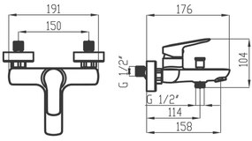 Novaservis - METALIA fürdőkád-szett csapteleppel, fényes króm