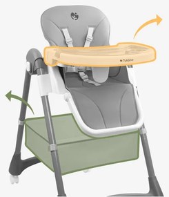 Összecsukható etetőszék 8 fokozatú ülés beállítás, vízálló anyag, szürke