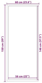 Ajtószőnyeg Fekete és Szürke 60 x 150 cm Polipropilén, PVC