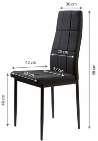 4 db-os magas háttámlájú fekete szövet étkezőszék
