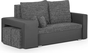 MILAN Kihúzható kanapé 2 + 2 puffal Szürke/szürke