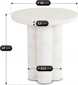 Stolik BROK 46 cm Krem/Beż Nowoczesny