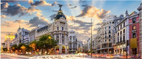 Kép - Calle Gran Vía, Madrid, Spanyolország (120x50 cm)