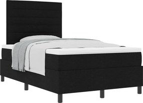 vidaXL Boxrugós ágy matracmal fejtámlával Fekete 120 x 190 cm szövet