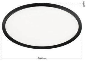 Orion - KANT LED mennyezeti lámpatest, 50 W, 230 V, 2700/3200/4000 K, átm. 60 cm, fekete