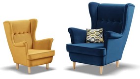 Uszak Mini fotel, bársony, sárga