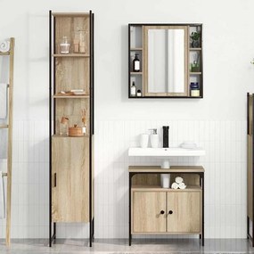 Fürdőszoba bútor szett 3 pcs sonoma tölgy 33 x 33 x 185.5 cm