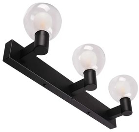 Fürdőszobai fali lámpa POLA 3xG9/5W/230V IP44 fekete/átlátszó