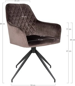 Barna kárpitozott étkezőfotel Harbo – House Nordic