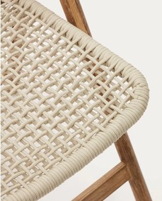 Fehér-natúr színű tömörfa kerti szék Dandara – Kave Home