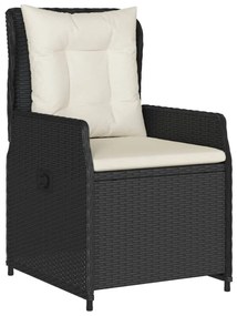 2 db fekete polyrattan dönthető kerti szék
