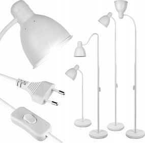 Álló lámpa Padló fehér Állítható, állítható Led lámpabúra E27 Loft