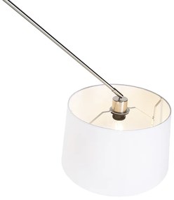 Acél lógólámpa fehér vászonbúrával 35 cm - Blitz