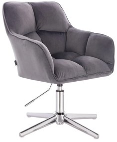 HR550CROSS Grafit modern velúr szék krómozott lábbal