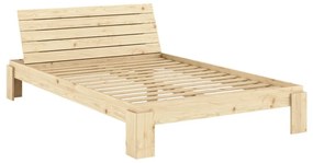 Natúr színű borovi fenyő franciaágy ágyráccsal 140x200 cm Layers – Karup Design