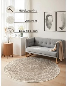 Bézs-krémszínű kerek szőnyeg ø 120 cm Gloria Cavallo – Hanse Home