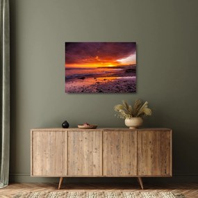 Naplemente a tengernél képe (üvegen) (70x50 cm)