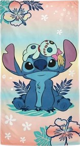 Disney Lilo és Stitch, A csillagkutya Flower Island fürdőlepedő, strand törölköző 70x140cm (Fast Dry)