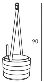 Plastia öntöző cserepek Berberis antracit + zöld,26 cm átmérőjű, öntözésre alkalmas cserepek