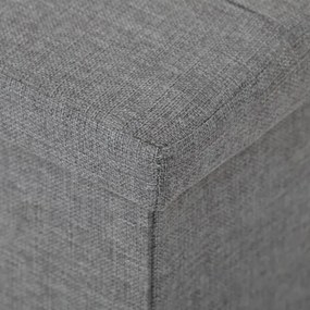 Tárolós Puff, Szürke Durva Szövet. TAB-462 GREY2
