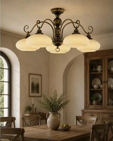 BRILAGI - Felületre szerelt csillár MOLLERO 5xE27/15W/230V Ø 84 cm bronz/patina