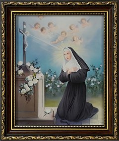 Vászonkép 31x26 Szent Rita Díszített Keret