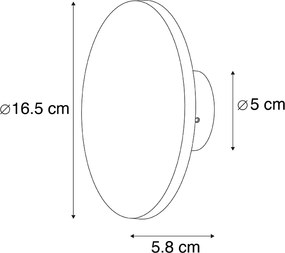 Design fali lámpa szürke 16,5 cm LED-del - Skyf