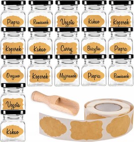 20 db-os Fűszertartó Tégely Készlet 120 ml 300x Címkék