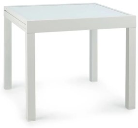 Pamplona extension, kerti asztal, 180 x 83 cm max., alumínium, üveg, fehér