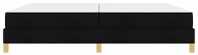 Boxrugós ágy Fekete és Barna 200 x 200 cm Textil és mérnöki fa