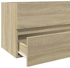 sonoma tölgy szerelt fa fürdőszobai mosdószekrény 100x38,5x45cm
