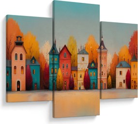 Kép - Őszi falu (90x60 cm)