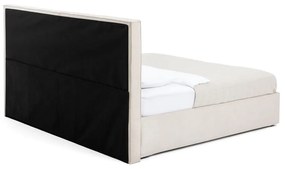 Bézs kárpitozott ágyneműtartós franciaágy ágyráccsal 180x200 cm Thessa Bold Line – Bonami Selection