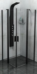 Polysan Zoom Line Black zuhanykabin 90x90 cm négyzet fekete matt/átlátszó üveg ZL5415B