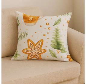 Mikroszálas párnahuzat WINTER GINGERMAN 45x45 cm, fehér