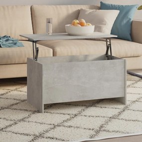 Betonszürke szerelt fa dohányzóasztal 102 x 55,5 x 52,5 cm