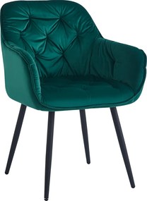 Dizájnos fotel, zöld Velvet szövet, FEDRIS NEW