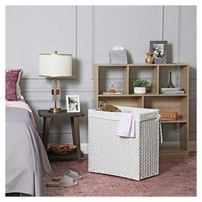 Fonott rattan szennyestartó fehér 110 liter