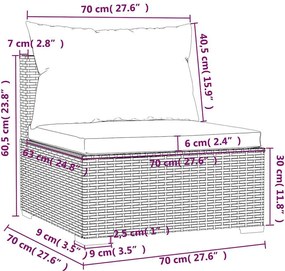 5 részes barna polyrattan kerti ülőgarnitúra párnákkal