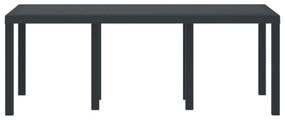 vidaXL Kerti Asztal Antracit 200 x 100 x 73 cm polirattan