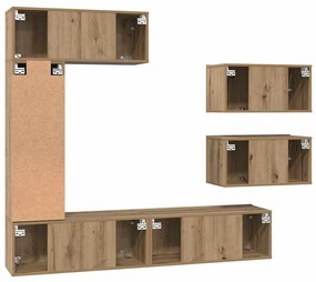 TV szekrény garnitúra 6 pcs kézműves tölgy 30.5 x 30 x 90 cm