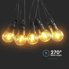 LED napelemes lánc 10xLED/0,5W/4,5V 12 m 3000K IP44 + távirányító