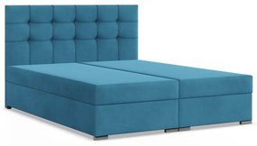 Elda ágy, bársony, 160 x 200, ágyneműtartóval, zöld