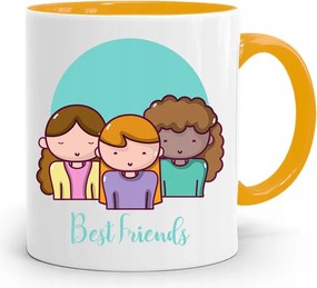 Sárga Bögre Barátnak Legjobb Barátnőknek fényképes nyomtatással