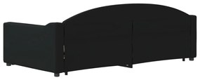 fekete kihúzható szövet heverő fiókokkal 100 x 200 cm