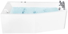 Jobb oldali fehér whirlpool masszázskád 170 x 80 cm TALITA Beliani