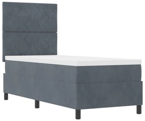 Boxspring Ágy Kárpittal és LED Világítással Sötétszürke 80x200 cm
