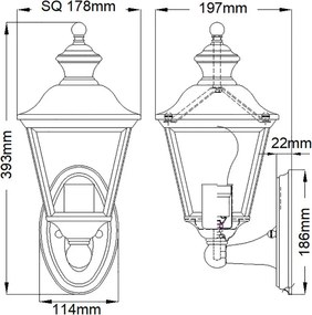 Kichler BAY SHORE KL-BAY-SHORE1-M Fali lámpa 1x60W/E27 IP44