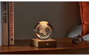 Sötétbarna szabályozható asztali lámpa üveg búrával (magasság 12 cm) Amber – Gingko
